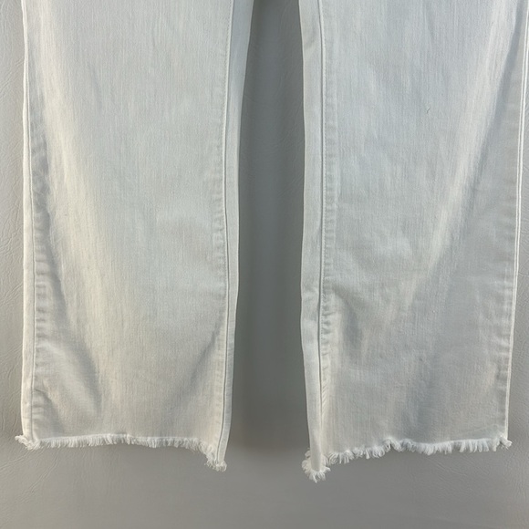 KanCan Signature High Rise Flare Raw Hem White Denim Jeans, 30 - Picture 4 of 10